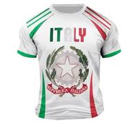 Vhersily T-shirt à manches courtes pour homme avec drapeau italien, t-shirt intime essentiel pour adultes, athlétique, course, salle de gym, emblème Italie de la République italienne Symbole Souvenir