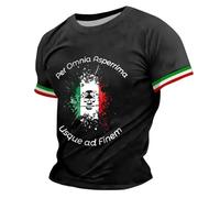 Vhersily T-shirt à manches courtes pour homme avec drapeau italien, t-shirt intime essentiel pour adultes, athlétique, course, salle de gym, emblème Italie de la République italienne Symbole Souvenir