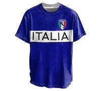 Vhersily T-shirt à manches courtes pour homme avec drapeau italien, t-shirt intime essentiel pour adultes, athlétique, course, salle de gym, emblème Italie de la République italienne Symbole Souvenir