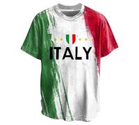 Vhersily T-shirt à manches courtes pour homme avec drapeau italien, t-shirt intime essentiel pour adultes, athlétique, course, salle de gym, emblème Italie de la République italienne Symbole Souvenir