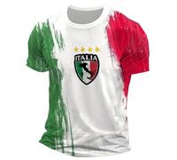 Vhersily T-shirt à manches courtes pour homme avec drapeau italien, t-shirt intime essentiel pour adultes, athlétique, course, salle de gym, emblème Italie de la République italienne Symbole Souvenir