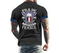 Vhersily T-shirt homme drôle drapeau France T-shirt à manches courtes pour Hip-Hop Sport Gym avec impression, Clubwear, polyvalent combiné avec shorts, fin et confortable, Noir 3, Medium