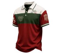 Vhersily T-shirt Italie pour homme, imprimé drapeau italien, artistique, tendance, à manches courtes, col rond, motif athlétique, léger, respirant, pour tennis, travail, loisirs, Vin., XL