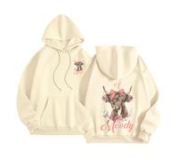 Vhersily Tombera Sweat à Capuche Chrétienne pour Femmes Demi Zip Verset Biblique Sweat-shirt à la Mode Lâche Y2K Élégant Slim Fit Automne Hiver Doux et Léger pour Demi-Saisons Loisirs, Beige, XL