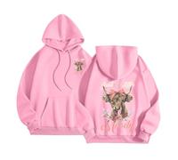 Vhersily Tombera Sweat à Capuche Chrétienne pour Femmes Demi Zip Verset Biblique Sweat-shirt à la Mode Lâche Y2K Élégant Slim Fit Automne Hiver Doux et Léger pour Demi-Saisons Loisirs, Rose, XXL