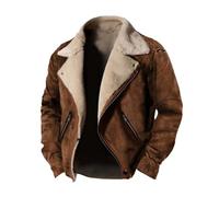 Vhersily Veste de Moto Homme Chef Fantaisie Hiver Imperméable Manteau Doublé Polaire Tactique Militaire Hiver Coupe Vent Veste Couple Muscle Lâche Outwear pour Demi-Saisons, marron, L