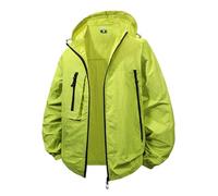 Vhersily Veste de moto homme imperméable à capuche réglable et poches latérales veste d'été légère en tissu technique coupe-vent et respirant, fin et confortable pour les activités de plein air, vert