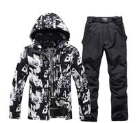 Vhersily Veste de ski pour homme et pantalon ensemble Vestes chaudes, pantalon imperméable et manteau, pour le travail en plein air, la pêche équitation moto pour la course à pied, le vent, le