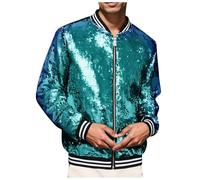 Vhersily Veste décontractée décontractée confortable et large avec paillettes rayées style carnaval commercial extérieur caractéristique parfait look décontracté vintage léger muscle classique pour