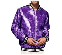 Vhersily Veste décontractée décontractée confortable et large avec paillettes rayées style carnaval commercial extérieur caractéristique parfait look décontracté vintage léger muscle classique pour