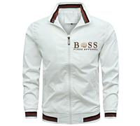 Vhersily Veste pour homme Transition légère Slim Fit imperméable et coupe-vent veste de sport en plein air, veste d'hiver classique avec poches de vélo, de randonnée, respirante et flexible, Blanc, S