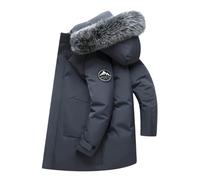 Vhersily Veste thermique pour homme à capuche, veste imperméable en laine, doublure en molleton, veste chaude, avec fourrure, fermeture éclair, veste d'hiver, confortable, douce, légère, coupe-vent