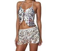 Vhersily Vêtements de Danse du Ventre Femmes Costume Danseur Ventre Oriental Soutien-gorge Ceinture Belly Dance Outfits Costumes de Carnaval Halloween Vintage Léger à la Mode Slim Cadeau Nouvel An, A