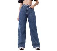 Vhersily Y2K Pantalon en jean large pour femme, taille haute et jambe droite vintage, élastique, lavé en Denim Crayon Harajuku Hip Hop Streetwear Pantalon cargo évasé avec poches Baggy,Jeans Skater