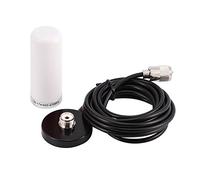 VHF/UHF Antenne Mobile pour Véhicule Bi-Bande Antenne de Radio de Voiture avec Câble de Base à Magnétique.(Blanc)
