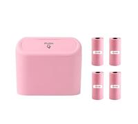 VHGHHVEJ Boîte De Rangement Intérieure De Voiture, Poubelle Avec 4 Rouleaux De Sacs Poubelle, Mini Poubelle Avec Couvercle Et Sac Poubelle, Bac De Rangement For Voiture(Pink Kit)