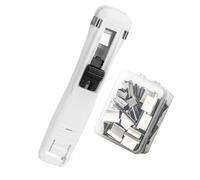 Vhjlfig Agrafeuse portable | Distributeur de trombones réutilisables | Agrafeuse manuelle avec pince - Pour maison, école, salle de ureau, papier, documents, factures, fichiers, livres