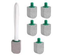Vhjlfig Baguette de nettoyage de toilettes avec 5 têtes de brosse en ABS 24,1 x 6 x 4,6 cm Pierre ponce Nettoyeur de cuvettes de toilettes Baguette de nettoyage en profondeur Accessoires détachant