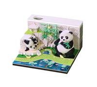 Vhjlfig Calendrier semainier 3D 2026 Panda pour bureau décoratif Notes amovibles Art Papier pour école, bureau, maison, bureau