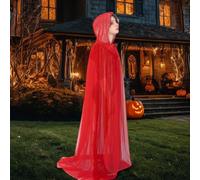 Vhjlfig Cape Noire Femme - Longue Cape Gothique Transparente,Tenues pour Femmes avec Capuche pour Fête d'automne Halloween Mariage Vampire Fête de Feu de Camp Cosplay