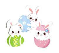 Vhjlfig Décoration de Table de Pâques - Ornements de Lapins Colorés en Bois - Ensemble de 3 Pièces Maîtresses Décoratives Lièvre de Pâques,pour Amis Familles Bureau Étagère Cheminée