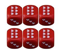 Vhjlfig Dés à six faces en acrylique pour jeux de société avec points en forme de cœur, 6 pièces portables avec arrondis pour voyage te, réunion, soirée
