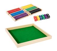 Vhjlfig Fermez Le Jeu de Boxe 30 x 30 x 2,6 cm Shut The Box - Jeu de dés en Bois - Jeu de société Pliable - pour la Maison, Les fêtes ou Les Bars