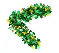 Vhjlfig Guirlande de fête de la Saint-Patrick, couronne de 200 cm avec trèfle vert pour la maison, décoration de guirlande en mousse pour la Saint-Patrick, pour mariage, chambre, maison