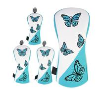 Vhjlfig Housses de Tête de Club de Golf,4 Pièces Accessoires De Golf À Motif Papillon | Set de Housses de Club Imperméables | pour Hommes, Petit-ami, Grand-père, Amateurs De en Extérieur Et