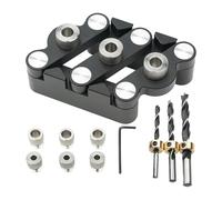 Vhjlfig Kit de gabarit de dowel, gabarit de doweling pour menuiserie, guide de perçage égoïste pour menuiserie, kit de perçage de trous droits, outil d'ordinateur portable