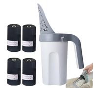 Vhjlfig Lot de 4 rouleaux de pelle à litière pour chat en polypropylène de 16 x 12 x 30 cm avec sacs à déchets supplémentaires, pelle à litière portable de grande capacité, pelle à déjections canines