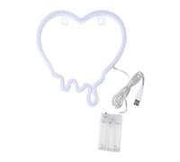 Vhjlfig Panneau néon en forme de cœur pour chambre à coucher - Fonctionne avec piles ou USB - Veilleuse pour la Saint-Valentin, un café, un mariage, un anniversaire, des vacances, un étudiant, une