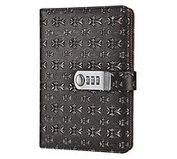 VHKJewE Agenda personnel en cuir avec code de verrouillage, bloc-notes épais, produits papeterie, journal, cadeau personnalisé(B)
