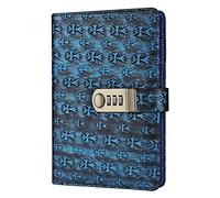 VHKJewE Agenda personnel en cuir avec code de verrouillage, bloc-notes épais, produits papeterie, journal, cadeau personnalisé(A)