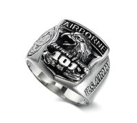 VHKJewE Bague commémorative for homme, collection classique, ornée d'un aigle gravé, représentant un vétéran militaire(Z+1)