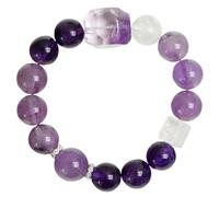 VHKJewE Bracelets en perles de pierres précieuses naturelles, bracelets cristal blanc à énergie curative, bracelet extensible apaisant for anniversaire, Saint-Valentin, Noël
