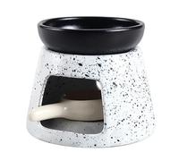 VHKJewE Diffuseur d'aromathérapie avec Porte-Bougie Chauffe-Plat, cuillère for la Maison ou Le Bureau, Chauffe-Tasse en céramique(White)