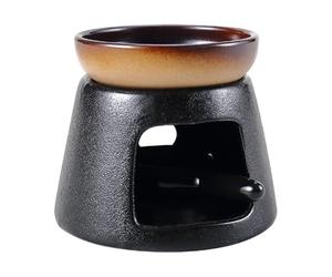 VHKJewE Diffuseur d'aromathérapie avec Porte-Bougie Chauffe-Plat, cuillère for la Maison ou Le Bureau, Chauffe-Tasse en céramique(Black)