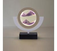 VHKJewE Lampe à Sable mouvante Double Face rotative 360°, 3 températures de Couleur, Multicolore, Plusieurs Tailles(Purple,B Frame)