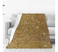VhoMes Couverture à Paillettes dorées, Couverture Douce et Scintillante, Couverture Chaude pour Toutes Les Saisons, Plaid léger et Pelucheux en Flanelle 150X125 CM