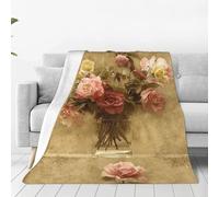 VhoMes Couverture Shabby Chic Rose Douce, Couverture Chaude Toutes Saisons, légère et pelucheuse en Flanelle pour lit, canapé et canapé 150X125 CM