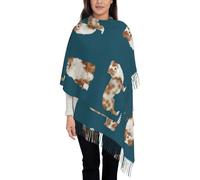 VhoMes Écharpe Berger Australien Rouge Merle Chien Simple Marine Gland Châle, Chaud Frange Écharpe Luxueux Dames Wrap, Pour Toutes Les Saisons 72 X197 CM
