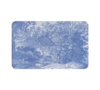 VhoMes Paillasson extérieur, paillassons antidérapants d'entrée intérieure, Tapis de Patio extérieur 49x80 cm,Toile Bleue Toile De Jouy