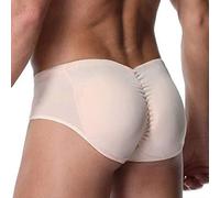 VhoMes Slip Rembourré pour Homme Culotte de Protection Instantanée pour les Fesses Sous-vêtements Short Shapewear Taille Basse Sous-vêtements Amincissants avec Coussinets (Color : Skin, Size : M)