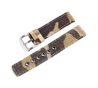 VHTDFEVXO Bracelet de Montre en Cuir, Bracelet de Montre Robuste 18/20/22/24 mm for Sports Plein air et Cross-Country, Accessoire en Nylon Camouflage(Camouflage Brown Silvery Buckle,22mm)