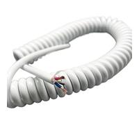 VHTDFEVXO Câble électrique, câble spirale télescopique, câble télescopique en cuivre pur évolutif pour salle machines, 2 noyaux et 15 AWG, avec ressort spirale épais industriel (Stretch 5 mètres)