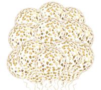VHUWE Lot de 30 ballons en latex transparent en forme de cœur avec confettis en forme de cœur à l'intérieur pour mariage, anniversaire de mariage, Saint-Valentin, fête prénatale, fête prénuptiale