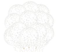 VHUWE Lot de 30 ballons en latex transparent en forme de cœur avec confettis en forme de cœur à l'intérieur pour mariage, anniversaire, Saint-Valentin, fête prénatale, fête prénuptiale, 30,5 cm