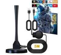 VHV Antenne TV Intérieur Puissante TNT HD, 2024 Amplificateur Antenne TV avec Amplificateur de Signal à Gain élevé, 420KM Antenne HDTV Numérique Longue Portée, 4K 1080P VHF UHF (1)
