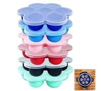 VHV Bac A Glacons Avec Couvercle, Plateau de Congélation Plateaux De Congélation Pour Aliments, Moules En Silicone À 7 Cavités Pour Le Lait Maternel Les Glaçons Les Purées Fruits (6pcs)